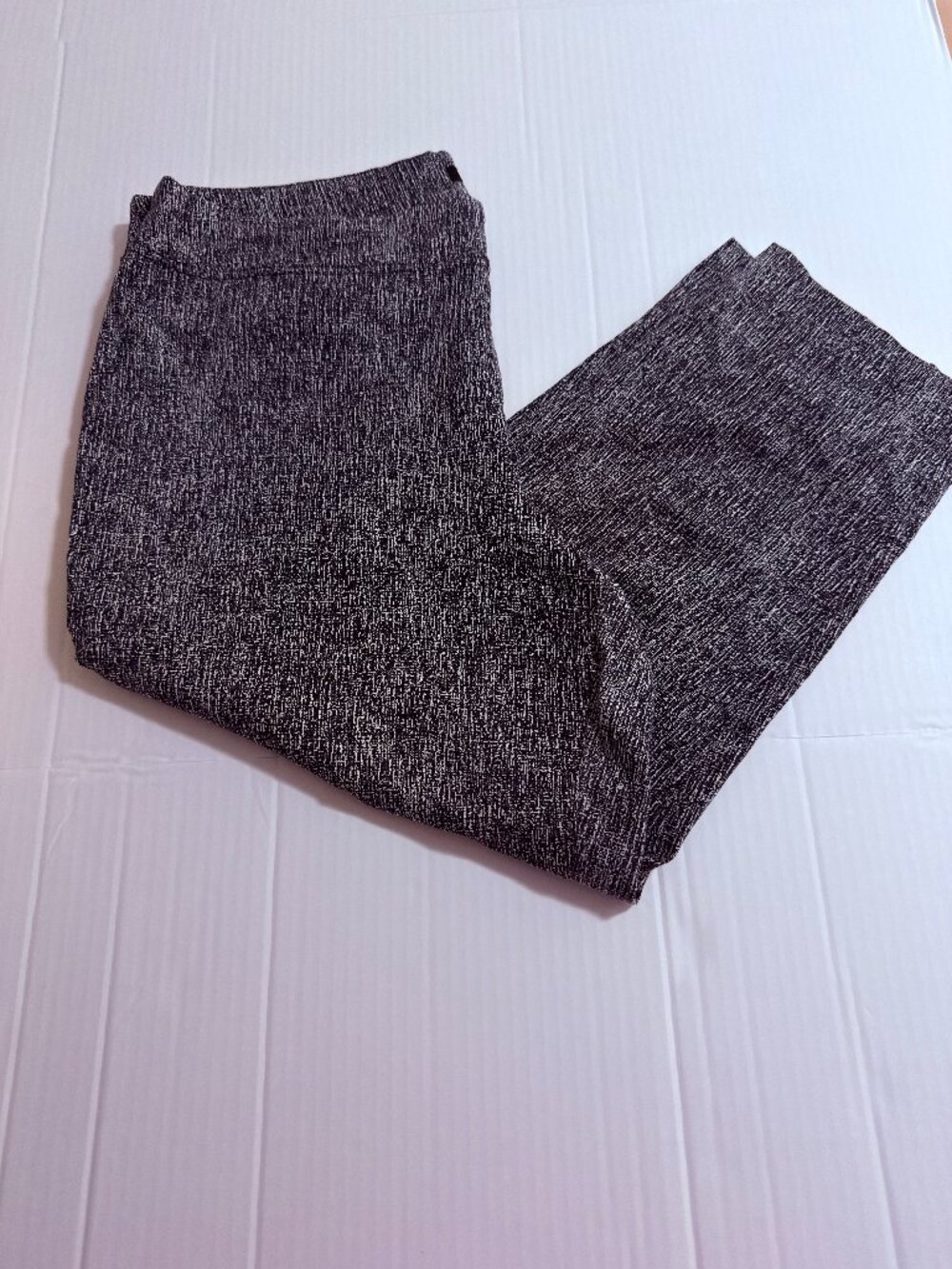 Dalia Womens Plus Size 18W Black White Speckled Pull On Trousers Pants